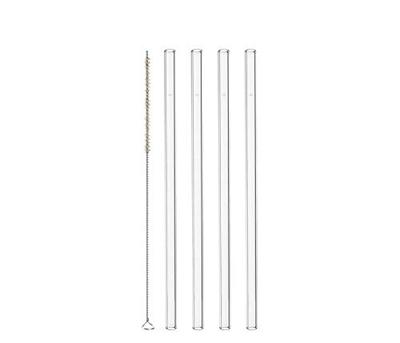 Leonardo Cioa glazen drinkrietjes 4 stuks + schoonmaakborstel