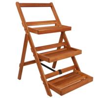 VidaXL Plantenstandaard 3-laags 50x63x80 cm massief acaciahout - thumbnail