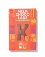 HEMA Chocoladeletter melk karamel zeezout K 135g - thumbnail