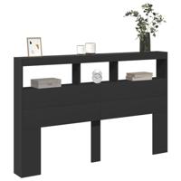 Hoofdbordkast met LED-verlichting 160x17x102 cm zwart - thumbnail
