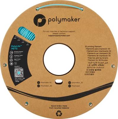 Polymaker PB01010 PolyLite Filament PETG Hittebestendig, Hoge treksterkte 1.75 mm 1000 g Turquoise 1 stuk(s)