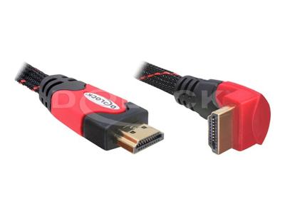 Delock 82688 HDMI-kabel HDMI Aansluitkabel HDMI-A-stekker 5 m Zwart, Rood Rond, 4K UHD, Vergulde steekcontacten, Verdraaid