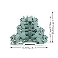 WAGO 2002-3208 Doorgangsklem 3-etages 5.20 mm Spanveer Toewijzing: N Grijs 50 stuk(s) - thumbnail