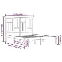 Bedframe zonder matras massief grenenhout 160x200 cm - thumbnail
