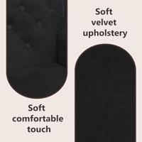 Bankje met rugleuning 119,5x64,5x75 cm fluweel zwart - thumbnail
