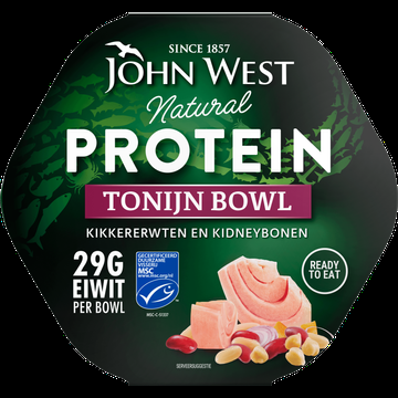 John West Protein Bowl Tonijn Bonen MSC 220 g bij Jumbo John West Protein Bowl Tonijn Bonen MSC 220 g bij Jumbo