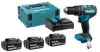 Makita DHP485RF3J Accu klop-/schroefboormachine 18V 3x 3.0Ah in Mbox - thumbnail