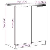 Schoenenkast 59x35x70 cm bewerkt hout oud houtkleurig - thumbnail