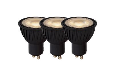Lucide MR16 - Led lamp - Ø 5 cm - LED Dimb. - GU10 - 3x5W 3000K - Zwart - Set van 3 Lucide MR16 - Led lamp - Ø 5 cm - LED Dimb. - GU10 - 3x5W 3000K - Zwart - Set van 3