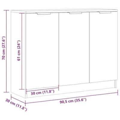 Dressoir 90,5x30x70 cm bewerkt hout oud houtkleurig