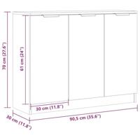 Dressoir 90,5x30x70 cm bewerkt hout oud houtkleurig - thumbnail