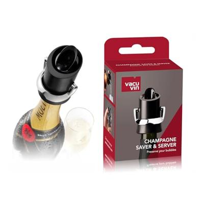Vacu Vin Champagne Stopper en Schenker - Zwart - thumbnail