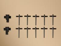 Auhagen 41619 H0 10 trekkabelhouders en 2 drukrolkasten Kant-en-klaar model - thumbnail