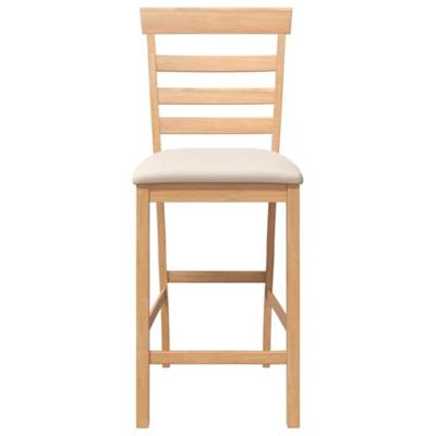 Barkrukken met kussens 2 st massief hout naturel rubber