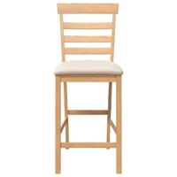 Barkrukken met kussens 2 st massief hout naturel rubber - thumbnail