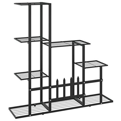 VidaXL Bloemenstandaard 94,5x25x88 cm metaal zwart