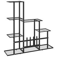 VidaXL Bloemenstandaard 94,5x25x88 cm metaal zwart - thumbnail