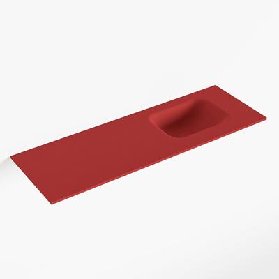 MONDIAZ LEX Fire solid surface inleg wastafel voor toiletmeubel 90cm. Positie wasbak rechts