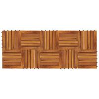 Terrastegels acaciahout 30 x 30 cm verticaal patroon (10 stuks) - thumbnail