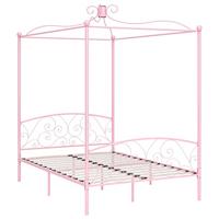 Hemelbedframe metaal roze 120x200 cm - thumbnail