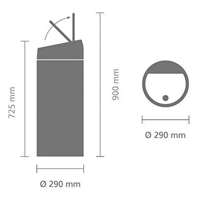 Brabantia touch bin afvalemmer 30 liter matt steel - thumbnail
