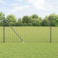 VidaXL Hek met paal grijs 1,2 x 10 m staal - thumbnail