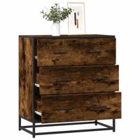 Dressoir 68x35x76 cm bewerkt hout en metaal gerookt eiken - thumbnail