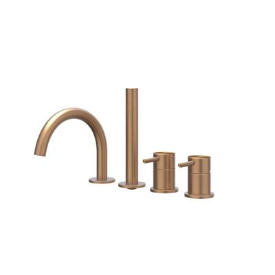 Badrandcombinatie IVY Concord 4-gats Mengkraan Met Uittrekbare Handdouche Draaibare Uitloop RVS316 Geborsteld Mat Koper PVD Badrandcombinatie IVY Concord 4-gats Mengkraan Met Uittrekbare Handdouche Draaibare Uitloop RVS316 Geborsteld Mat Koper PVD