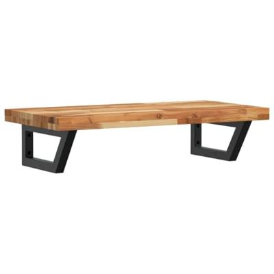 Badkamer wandschap staal en massief acaciahout