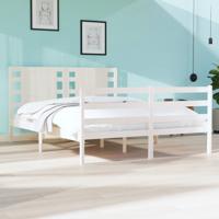 Bedframe zonder matras massief grenenhout wit 120x190 cm - thumbnail