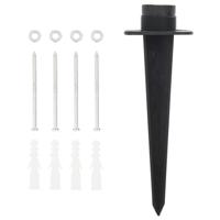 VidaXL Tuinstopcontact grondpin 4-wegs steen-look 16x16x29,5 cm grijs - thumbnail