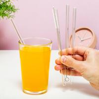 Transparante glazen rietjes (set van 4) - thumbnail