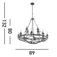 Searchlight Grote antieke kroonluchterCartwheel Ø 89cm - 8912-12BK - thumbnail