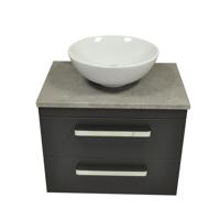 Badkamermeubelset Sanicare Q11 2 Laden 65cm Schots-Eiken (spiegel optioneel) - thumbnail