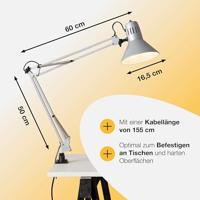Brilliant Hobby 10802/11 Klemlamp LED E27 40 W Titaan - thumbnail