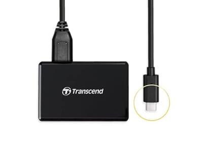 Transcend TS-RDC8K2 Externe geheugenkaartlezer USB-C 3.1 Gen 1 Zwart Transcend TS-RDC8K2 Externe geheugenkaartlezer USB-C 3.1 Gen 1 Zwart