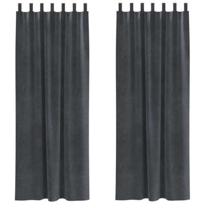 VidaXL Verduisterende gordijnen 2 pcs lichtgrijs 140 x 225 cm fluweel VidaXL Verduisterende gordijnen 2 pcs lichtgrijs 140 x 225 cm fluweel