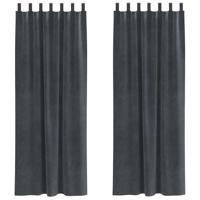 VidaXL Verduisterende gordijnen 2 pcs lichtgrijs 140 x 225 cm fluweel - thumbnail