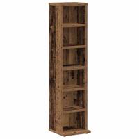 Cd-kast 21x20x88 cm bewerkt hout oud houtkleurig - thumbnail