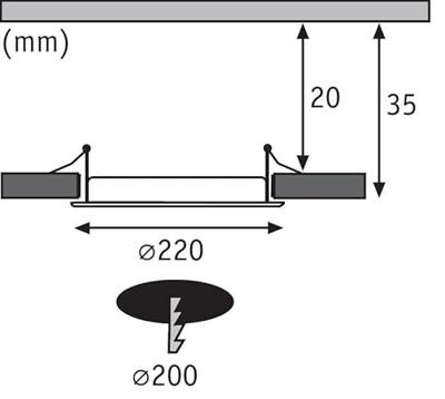 Paulmann 92072 LED-inbouwlamp voor badkamer 18 W Neutraalwit Chroom
