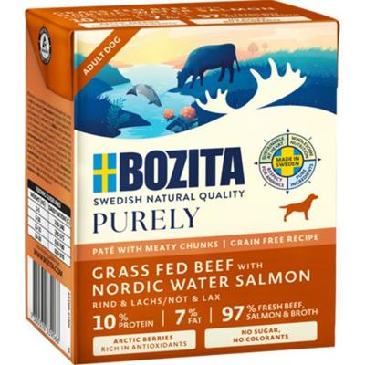 BOZITA Purely Paté Duoprotein Beef and salmon - natvoer voor honden - 370g
