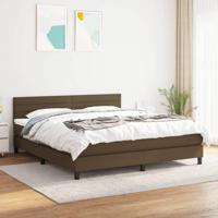 Boxspring met matras stof donkerbruin 160x200 cm - thumbnail