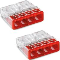 WAGO Lasklem 4-polig 0.5-2.5mm² Rood - Set van 2 Stuks - thumbnail