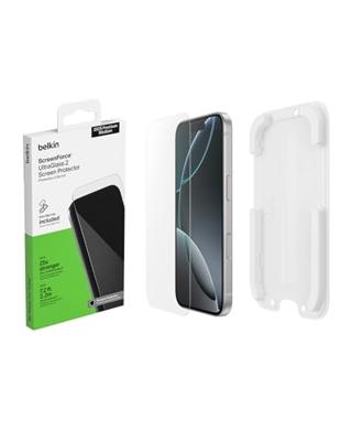 Belkin ScreenForce UltraGlass 2 Screenprotector voor iPhone 17 Pro, Krasbestendig, Stoot- en Valbescherming, met Easy Align-Frame voor Bevestiging Zonder Luchtbellen, 9H Gehard Gerecycled Glas