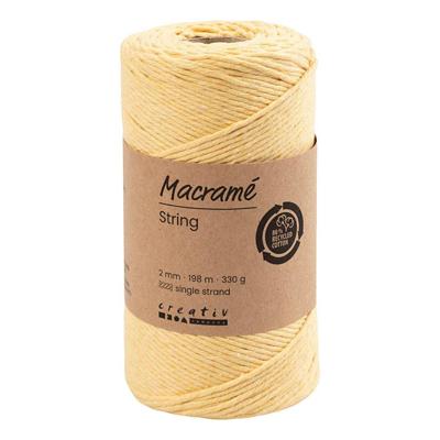 Creativ Company Macrame koord lichtgeel, 198m Creativ Company Macrame koord lichtgeel, 198m