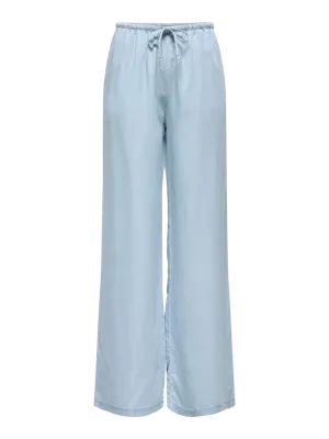 Only Onlcharis Life Pull Up Tie Pants Wvn Cc Broek 4910648 Light Blue Denim
