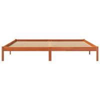 Bedframe zonder matras massief grenenhout wasbruin 180x200 cm - thumbnail