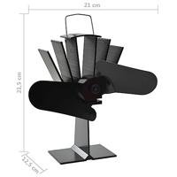 VidaXL Kachelventilator met 2 vinnen zwart - thumbnail