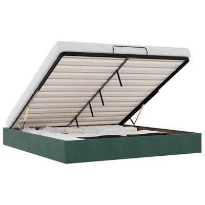 Ottoman bedframe zonder matras 160x200 cm fluweel donkergroen