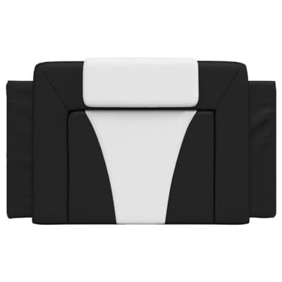 Hoofdbordkussen 90 cm kunstleer zwart en wit Hoofdbordkussen 90 cm kunstleer zwart en wit